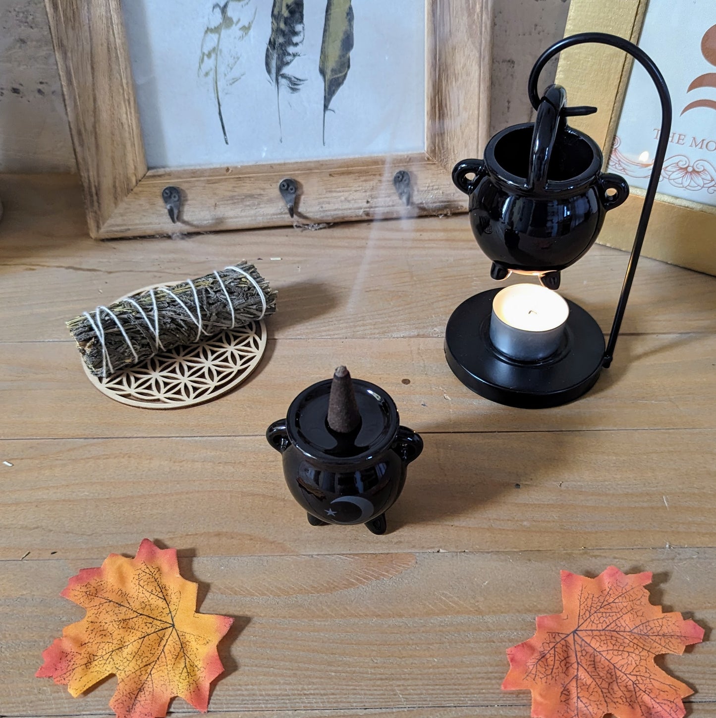 Brûle-parfum chaudron suspendu