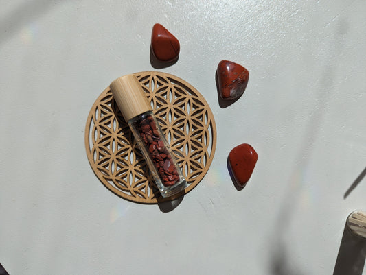 Roll-on ancrage et énergie en jaspe rouge