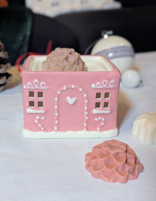 Brûle-parfum maison pain d'épice enneigée