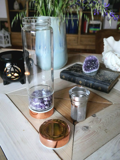 Gourde infuseur Quartz Rose – Amour & bien-être