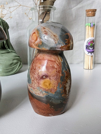 Champignons en Jaspe Impérial (Polychrome) – Pierre naturelle de courage et d’abondance