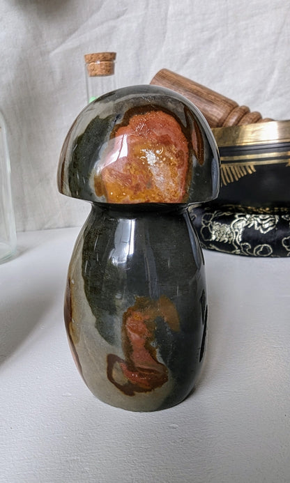 Champignons en Jaspe Impérial (Polychrome) – Pierre naturelle de courage et d’abondance
