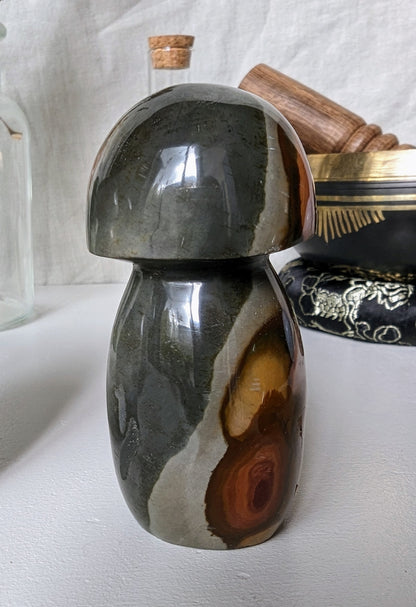 Champignons en Jaspe Impérial (Polychrome) – Pierre naturelle de courage et d’abondance