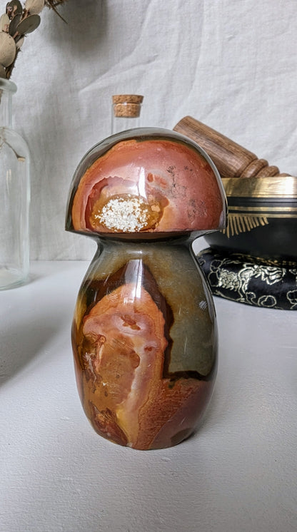 Champignons en Jaspe Impérial (Polychrome) – Pierre naturelle de courage et d’abondance