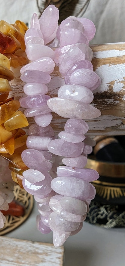 Bracelet Kunzite baroque – Pierre d’amour & équilibre émotionnel
