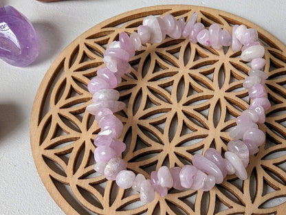 Bracelet Kunzite baroque – Pierre d’amour & équilibre émotionnel