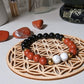 Bracelet ambition en jaspe rouge, howlite et onyx