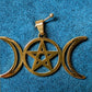 Collier triple lune et pentacle