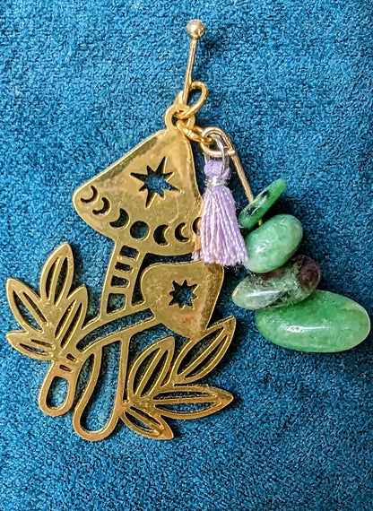 Collier Champignons en Rubis Zoisite – Talisman ésotérique et protection magique