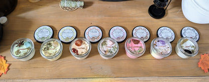 Bougie Vertu Ancrage – Artisanale avec pierre naturelle